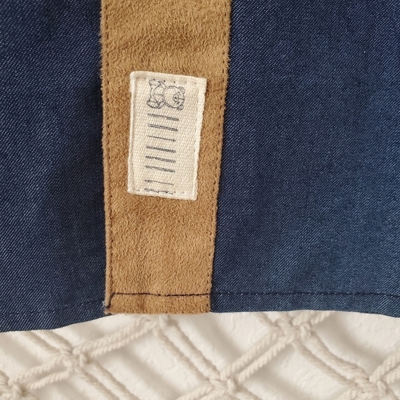 Entree LS Men's Denim Western Faux Leather Button Down Short Sleeve Shirt Large - Picture 6 of 7